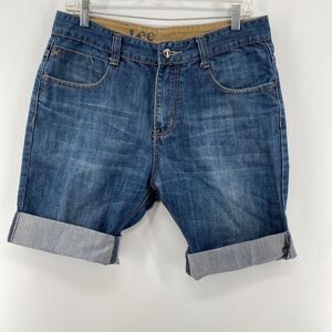 LEE Shorts Dungarees Women's Jean Denim High Rise 5 Pocket Belt Loops Vintage